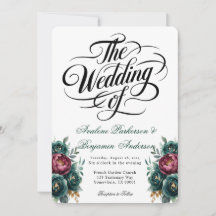 Elegant Burgundy und Emerald Peony Wedding