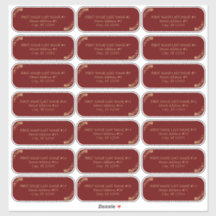 Elegant Burgundy und Gold Wedding Guest Address