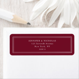 Elegant Burgundy Wedding Return Address