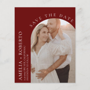 Elegant Burgundy Wedding Save the Date Foto Card Flyer