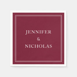 Elegant Burgundy Wedding Serviette