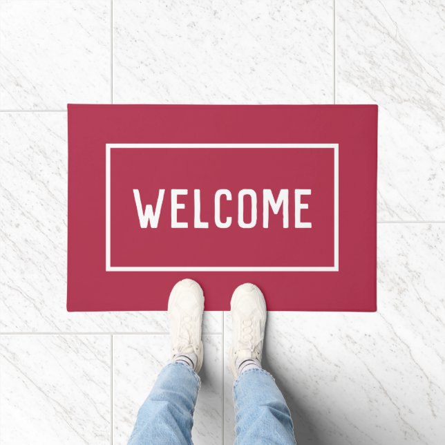 Elegant Burgundy Welcome Fußmatte (Indoor)