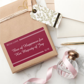 Elegant Burgundy & White Custom Rectangle Sticker 