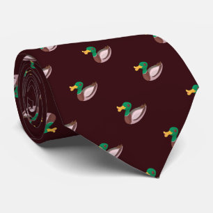 Elegant Burgundy Wild Duck Pattern Krawatte