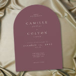 Elegant Burgundy Wine Minimalist Arch Wedding Einladung<br><div class="desc">Celebrate your love with this minimalist burgundy wine arched wedding invitation design. Featuring an elegant simple design,  it's perfect for an autumn ceremony. This earthy,  modern shade offers a warm and sophisticated feel for your seasonal wedding. Created by Simply Farmhouse Press.</div>