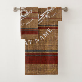 Élégant Burlap Ancre Nautique Nom de bateau Person