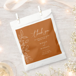 Elegant Burnt Orange Blätter Wedding Vielen Dank Geschenktütchen