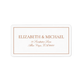 Elegant Burnt Orange Classic Script Label Adressaufkleber