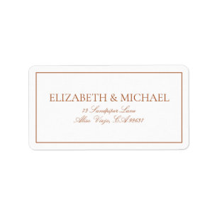 Elegant Burnt Orange Classic Script Label Adressaufkleber