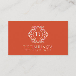 Elegant Burnt Orange Masseuse Wellness-Center Beru Visitenkarte
