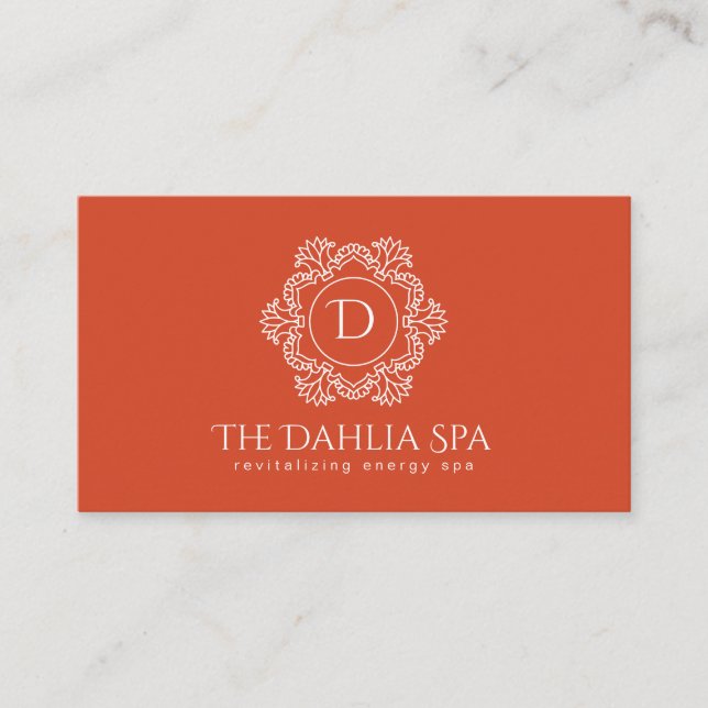 Elegant Burnt Orange Masseuse Wellness-Center Beru Visitenkarte (Vorderseite)