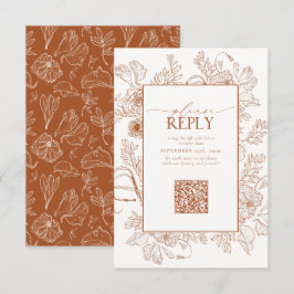Elegant Burnt Orange Wedding QR Code Bitte beantwo RSVP Karte