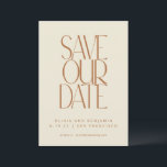 Elegant Burnt Rust Mid Century Moderne Typografie Save The Date<br><div class="desc">Elegant Burnt Rust Mid Century Moderne Typografie Save the Date</div>