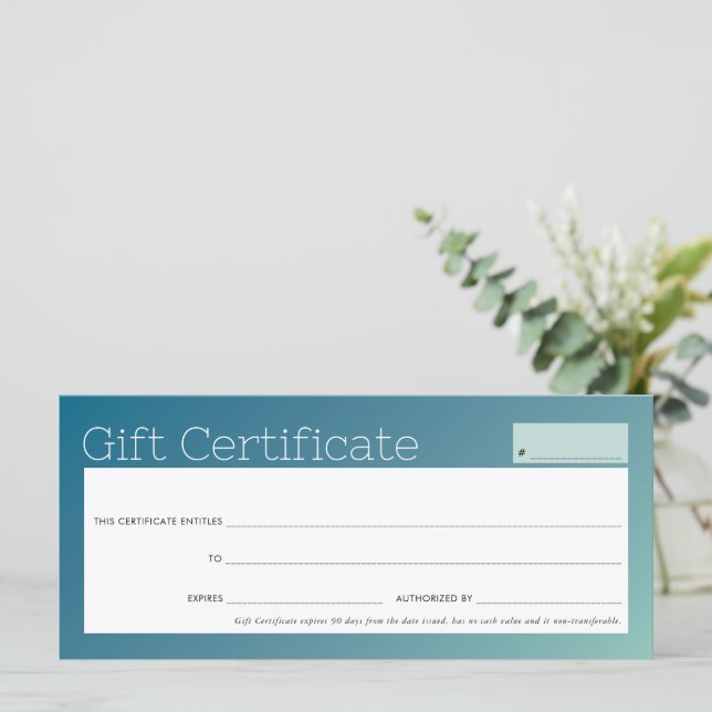ELEGANT Business Beauty Salon Blue Mint ombre (Stehend Vorderseite)