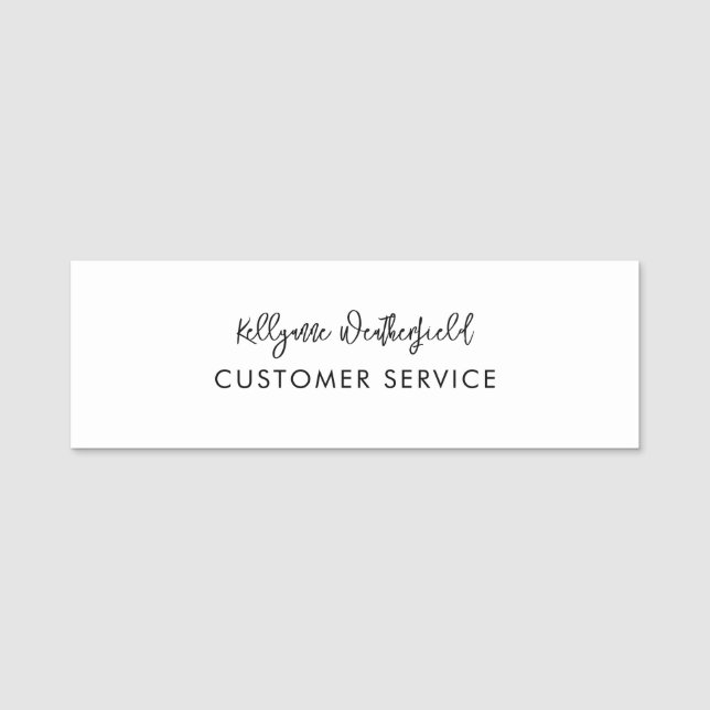 Elegant Business Modern Service Personnel Namensschild (Vorderseite)