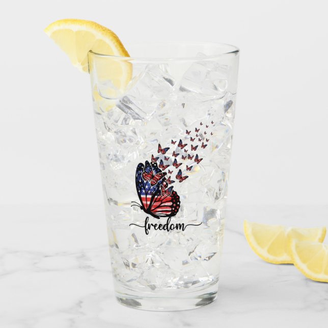 Elegant Butterflies | Amerikanische Flagge | Freih Glas (Vorderseite Ice)