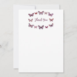 Elegant Butterflies Brautparty CUSTOM Dankeskarte