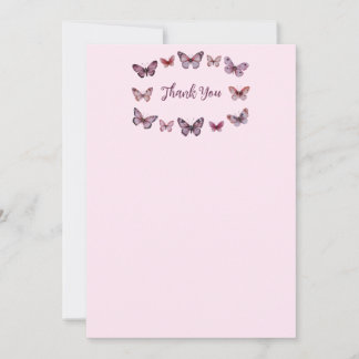 Elegant Butterflies Brautparty CUSTOM Dankeskarte