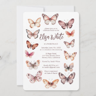 Elegant Butterflies Brautparty CUSTOM Einladung
