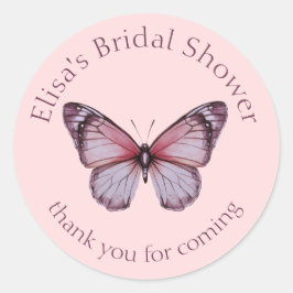 Elegant Butterflies Brautparty CUSTOM Runder Aufkleber