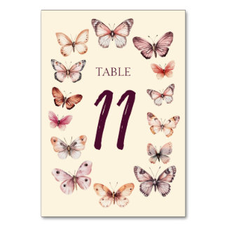 Elegant Butterflies CUSTOM Hochzeit Tischnummer