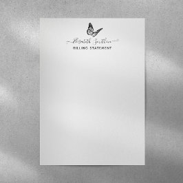 Elegant Butterfly Beautician Billing Statement Briefbogen