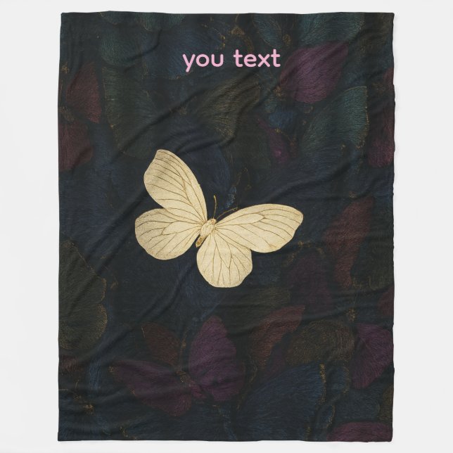 Elegant Butterfly Fleece Blanket (Vorderseite)