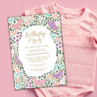 Elegant Butterfly Kisses Pastel Baby Shower