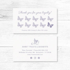 Elegant Butterfly Monogram Lavender Vielen Dank Treuekarte