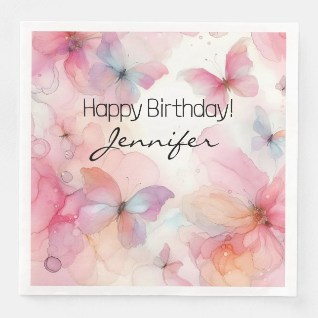 Elegant Butterfly Paper Napkin Serviette (Vorderseite)