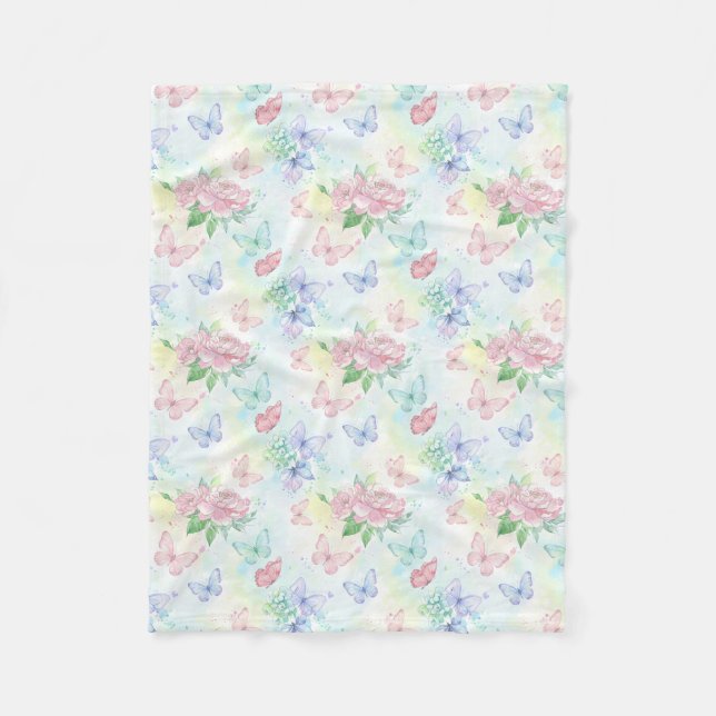Elegant Butterfly Seamless Print Fleecedecke (Vorderseite)