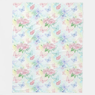 Elegant Butterfly Seamless Print Fleecedecke