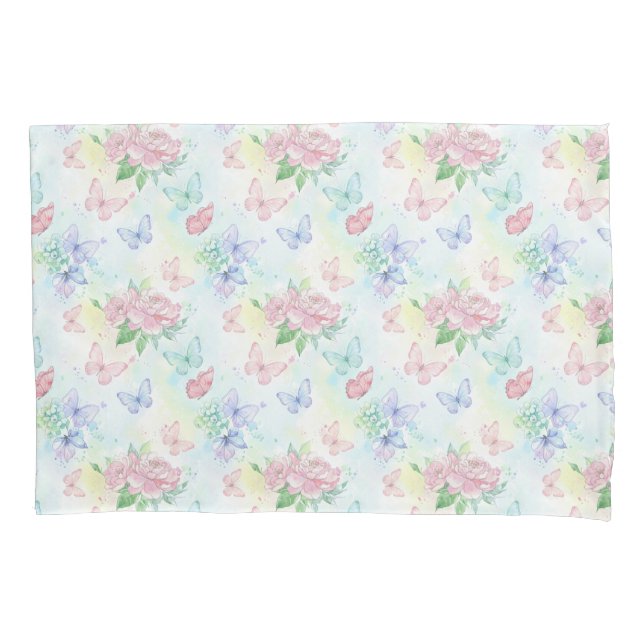 Elegant Butterfly Seamless Print Kissenbezug (Vorderseite)