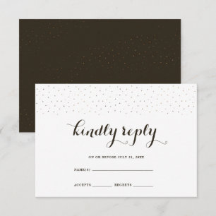 Elégant cacao et blanc avec Dots carte RSVP