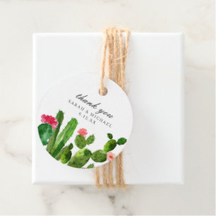Elegant Cactus Garden Hochzeit Geschenkanhänger