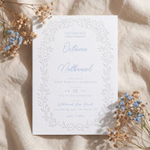 Élégant Cadre de Mariage Vintage Botanique Feuillu