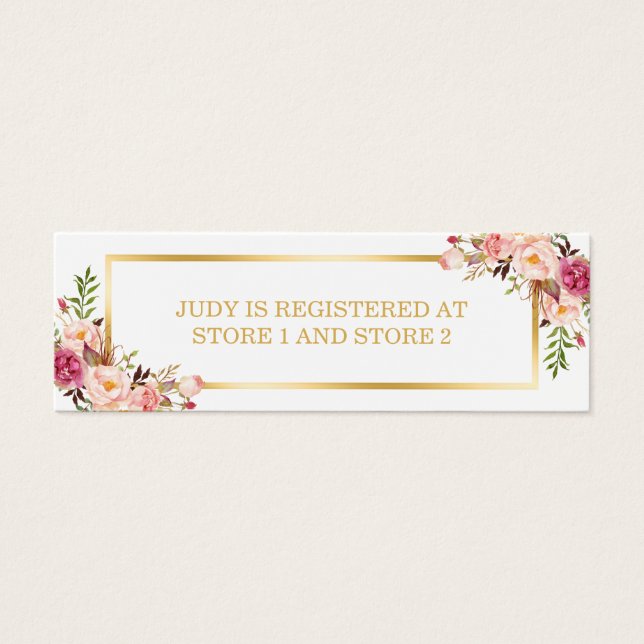 Elégant cadre floral chic or | Insertion du regist (Devant)