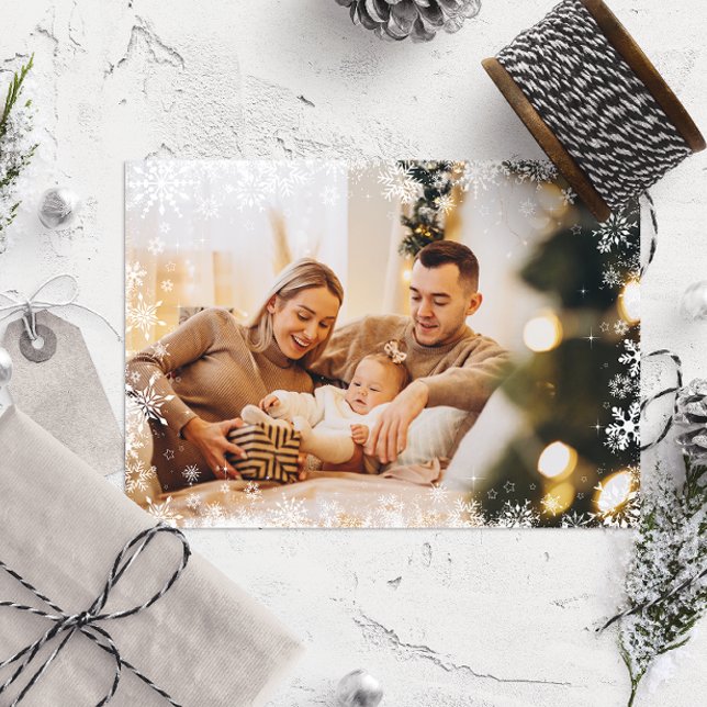 Élégant cadre Joyeux Noël Famille Carte photo (Créateur téléchargé)