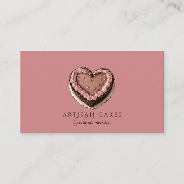 Elegant Cake Bakery Dusty Blush Pink Visitenkarte (Vorderseite)