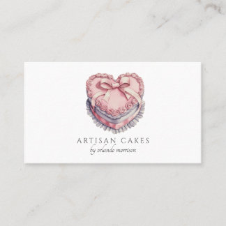 Elegant Cake Bakery Heart Cake Visitenkarte