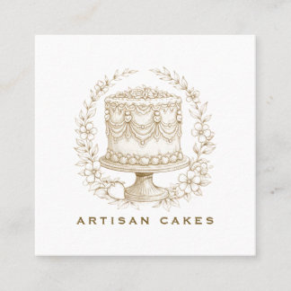 Elegant  Cake Bakery Logo Quadratische Visitenkarte