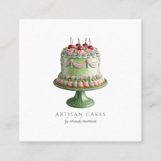 Elegant Cake Bakery  Quadratische Visitenkarte