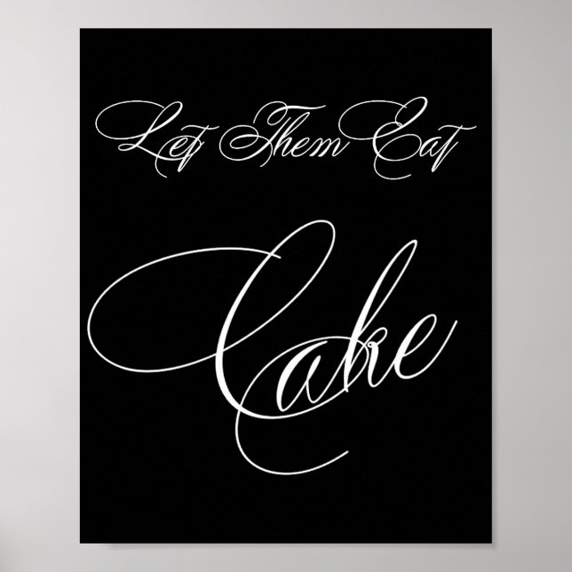 Elegant Cake White Calligraphy | Chic Table Sign Poster (Vorne)