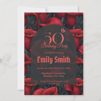 Elegant Call Lilies Luxury 20Th Birthday Einladung