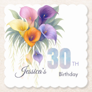 Elegant Calla Lily 30. Geburtstag Meilenstein Untersetzer
