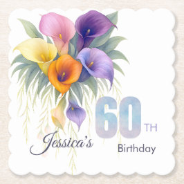 Elegant Calla Lily 60. Geburtstag Meilenstein Untersetzer