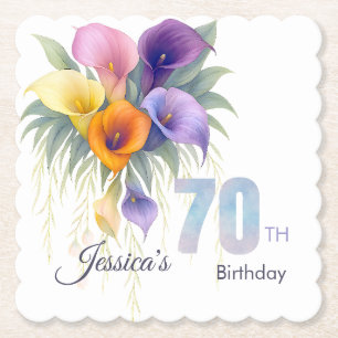 Elegant Calla Lily 70. Geburtstag Meilenstein Untersetzer