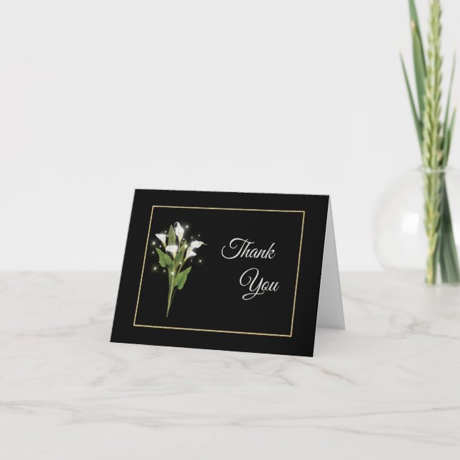 Elegant Calla Lily geklappt Dankeschön Karte (Vorderseite)