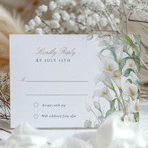 Elegant Calla Lily Wedding RSVP Card Pastel