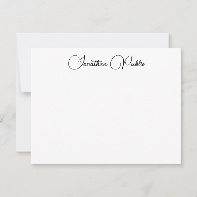 Elegant Calligraphed Name Trendy Script Template Mitteilungskarte (Vorderseite)